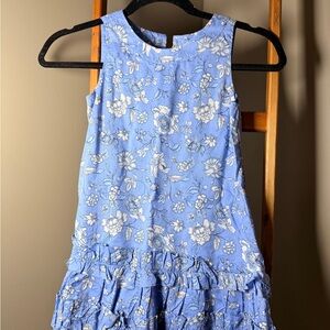 Janie and Jack Blue Floral Ruffle Hem Kids Dress